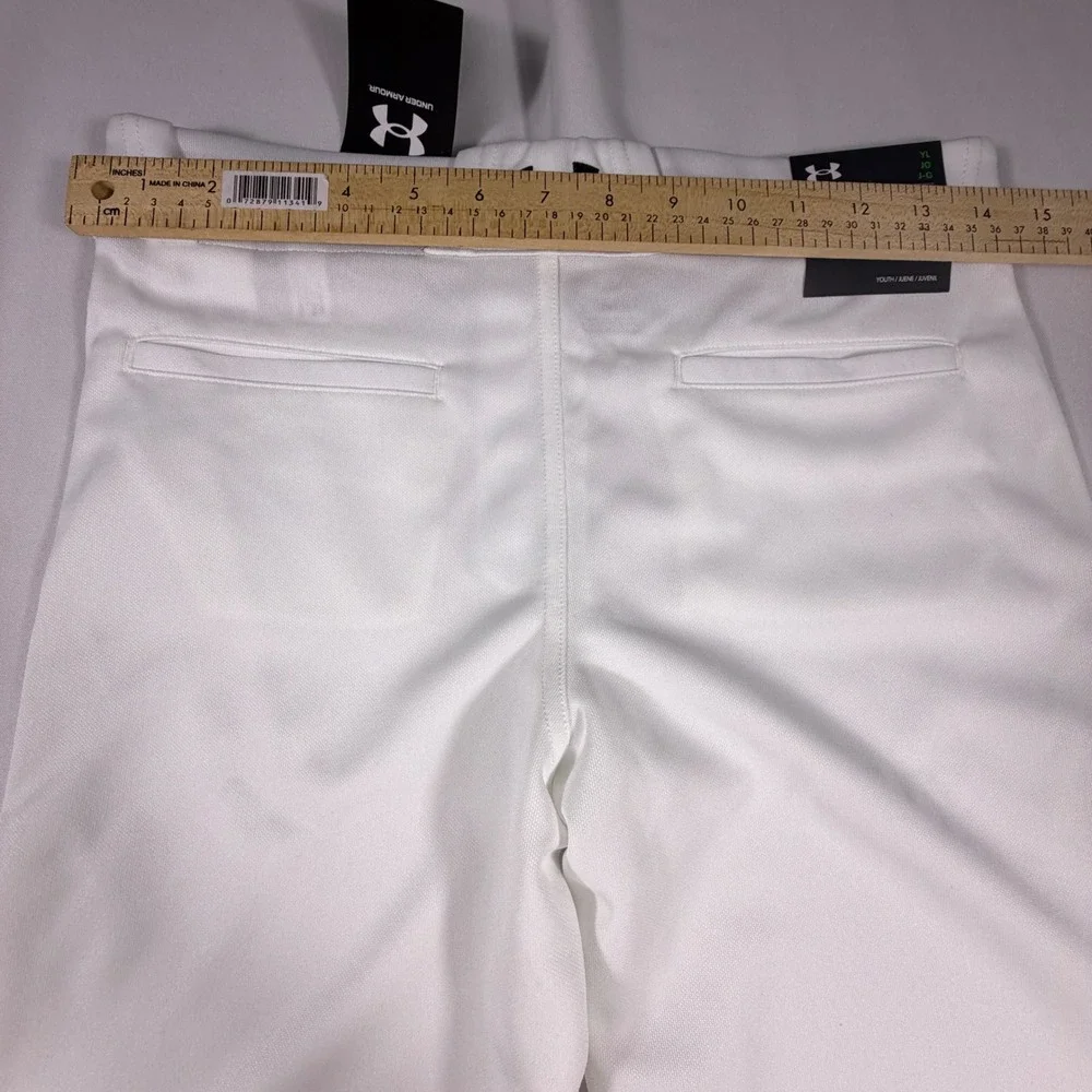 Under Armour Boys White Utility Tapered Baseball Pants 1374382 Youth Large NWT